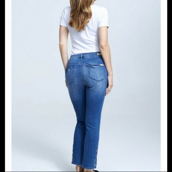 Seven 7 Reeves NWOT Mid Rise Micro Boot Ankle Jeans Ladies Grommets Size 8 - Picture 2 of 14